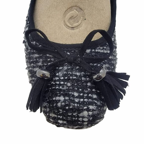 Alfani Women's Camroon T Ballet Flats Size 7 M Black/White ballerina shoes bow - Picture 5 of 6